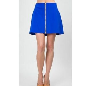 NWT EXPRESS Royal High Waist Zip Up Mini Skirt 0